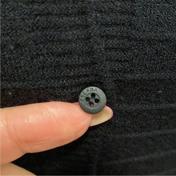 Escada Black Cardigan Sweater Versatile Knit, L - Picture 3 of 11
